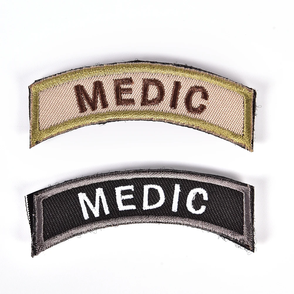 

Tactical Badges Soldier Medic Letter Military Embroideried Sewing Armband Applique Patches For Clothes Bags Caps Accessories