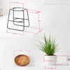 Pot de fleurs en céramique moderne, blanc, noir, plantes succulentes, avec support en bambou, jardinière en fer, bonsaï, décoration de jardin de maison ► Photo 3/6