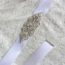 Великолепный прозрачный кристалл свадебный пояс для невесты атласная лента прозрачное стекло стразы пояс с бисером для невесты ремни
