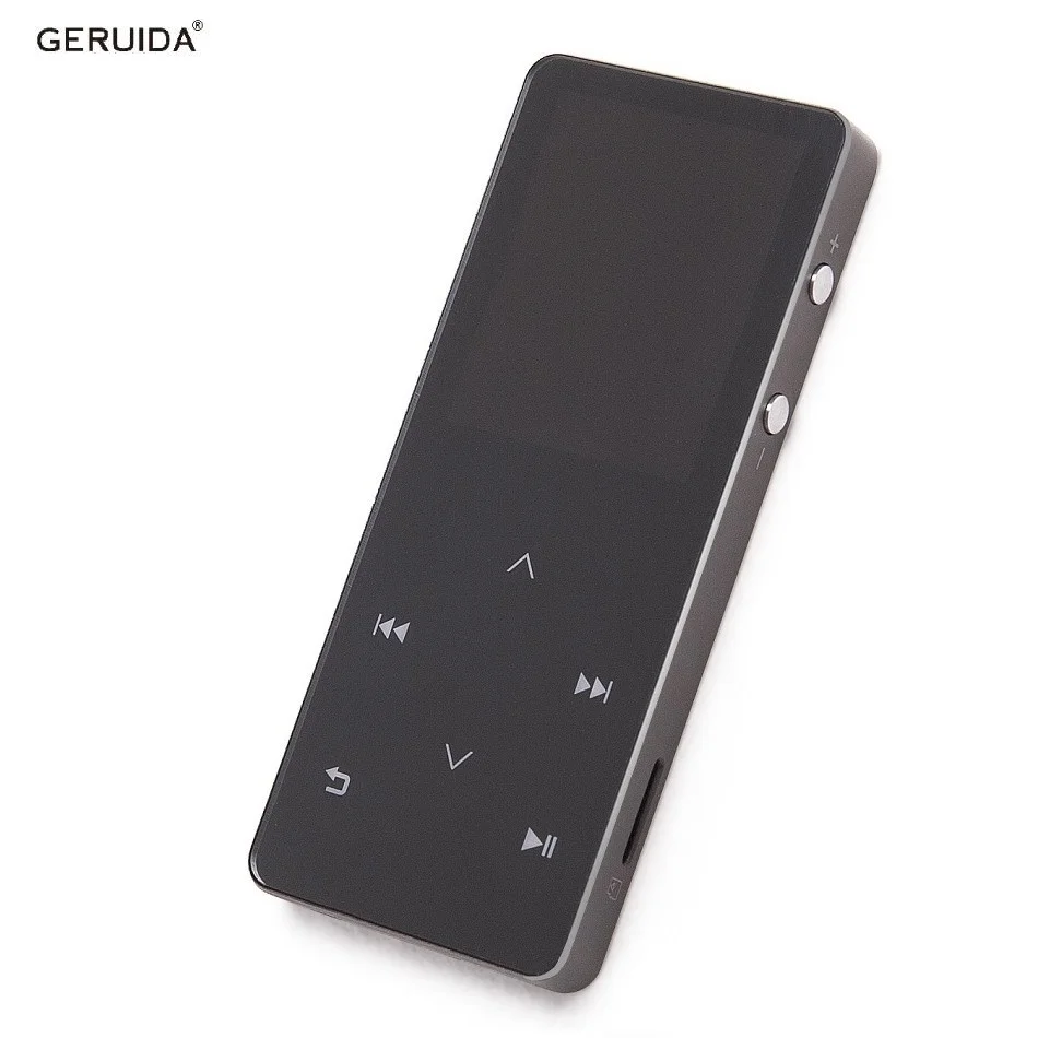 GERUIDA Bluetooth MP4 плеер сенсорный полный металл Hifi MP4 проигрывателя Walkman Поддержка видео Запись часы fm-радио картинка E-Book - Цвет: Gray