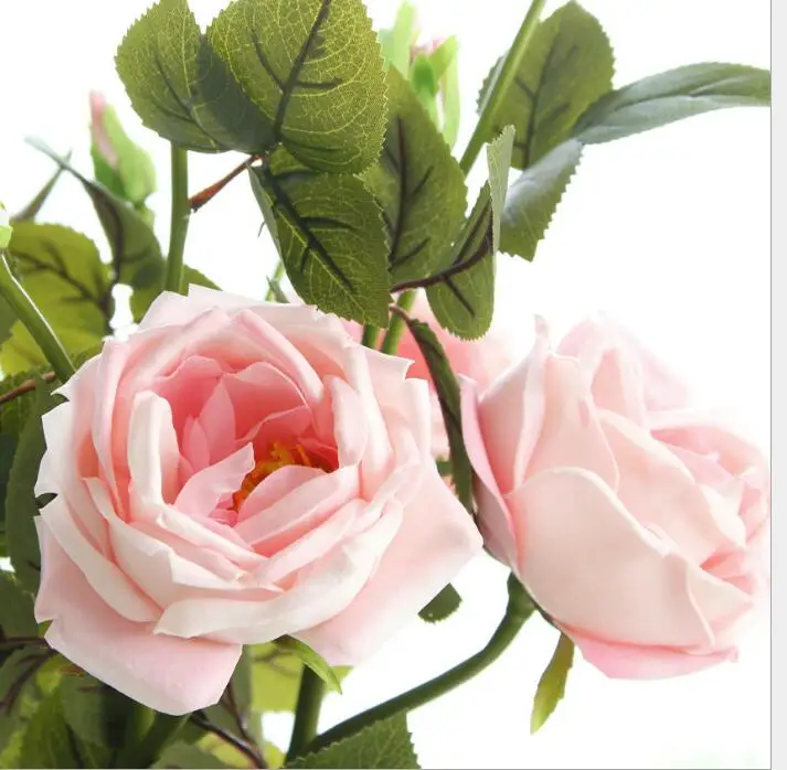 10pcs high end Simulation flowers 3 heads 70cm cabbage roses artifical