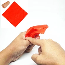 Магический трюк реквизит исчезает появляющийся пластиковый кончик большого пальца+ красный шёлковый шарф исчезают трюки сценический перот реквизит