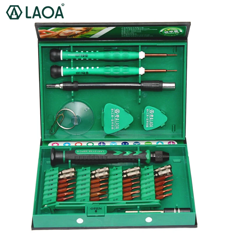 LAOA 38 в 1 Набор прецизионных отверток для ноутбука мобильный телефон ремонт инструментов Точные Отвертки ручной инструмент