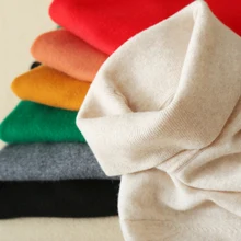Summer and autumn new ladies cashmere sweater turtleneck sweater short-sleeved solid color simple large size loose comfort Summer and autumn new ladies cashmere sweater turtleneck sweater short-sleeved solid color simple large size loose comfort