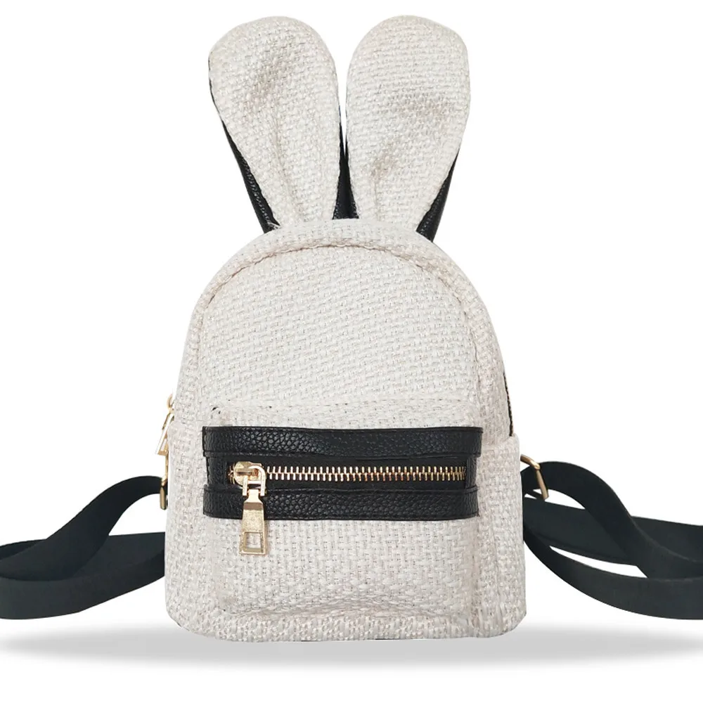 

Women Straw Backpack Woven School Rabbit Bag Backpack Satchel Women Travel Shoulder Bag Rucksack Mini Small Daypack Bags#23