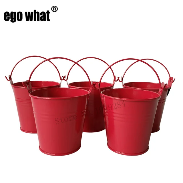 D7 5 H7 5cm Red Mini Pail Metal Buckets Cute Meat Plant Pot Garden D7 5 H7 5cm Red Mini Pail Metal Buckets Cute Meat Plant Pot