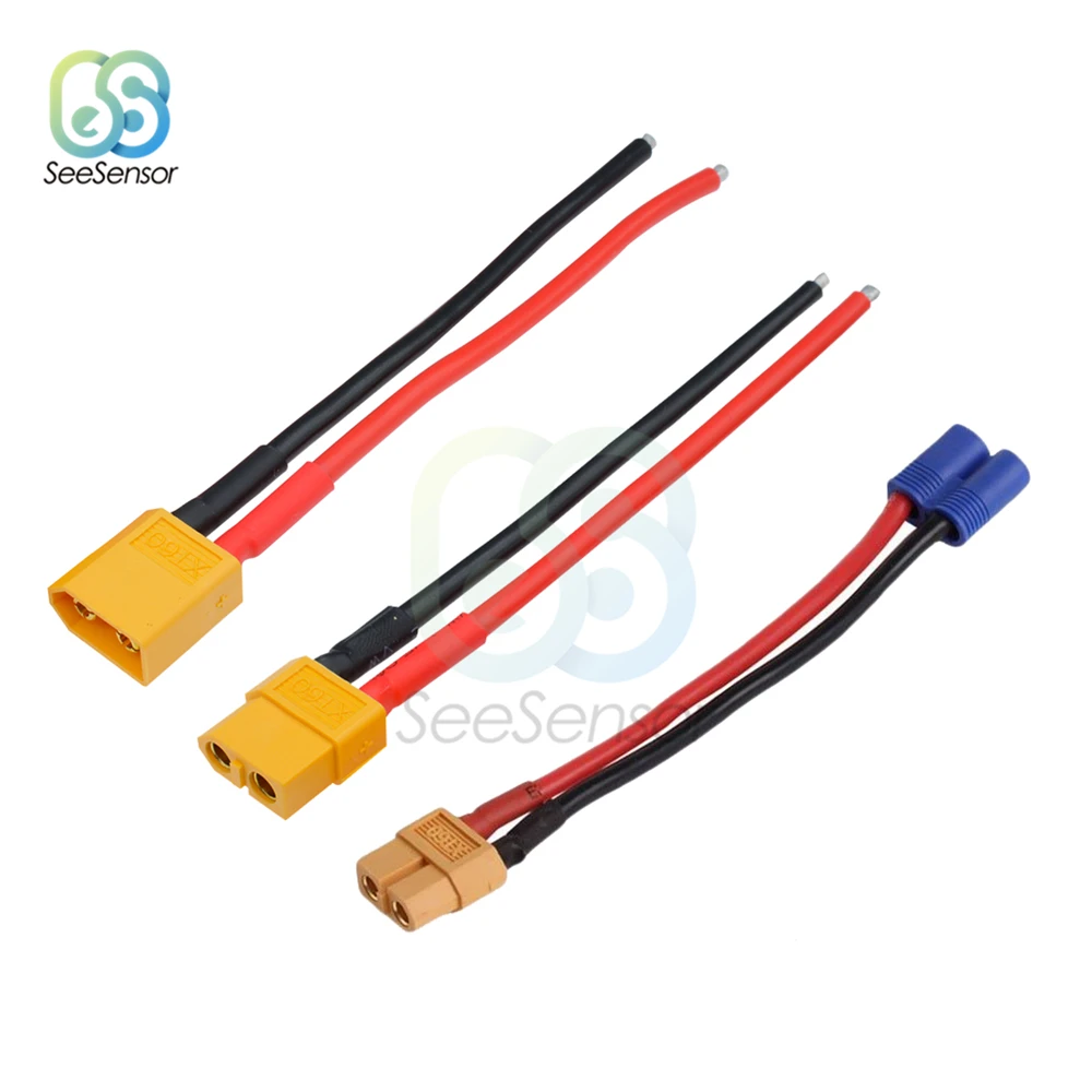 5 шт., Штекерный Разъем XT60 для аккумулятора, 14 AWG