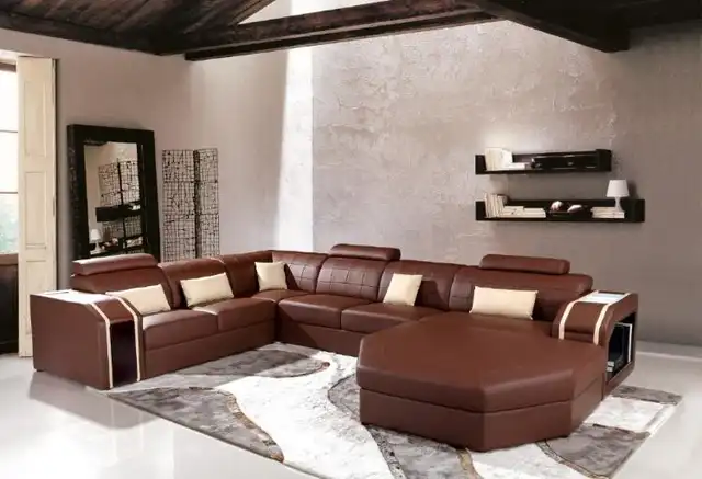 Modern Corner Sofas And Leather For Sofa Set Living Room Furniture With Large