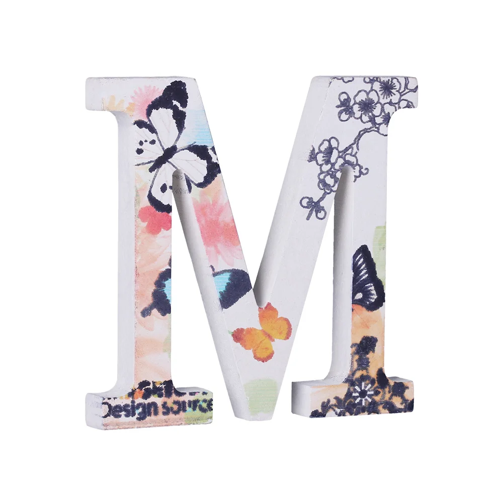 Английские буквы деревянные буквы письма с поздравлениями с днем рождения алфавит слово Свадебные украшения для самодельного изготовления детский душ домашний декор - Color: M
