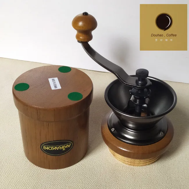 Manual Wooden Coffee Grinder Manual Coffee grinder Stainless steel Burr grinder Conical Coffe bean miller