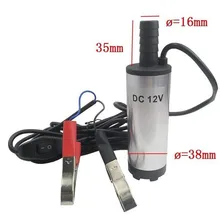 Stainless Steel Submersible Fuel Water Oil Diesel Transfer Pump 8500r/min Diameter 16mm Car Camping Portable With Switch