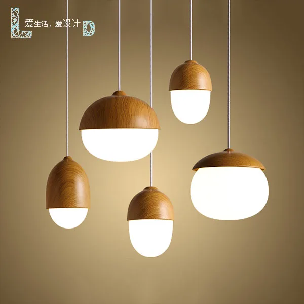

LOFT bedroom droplight of Japanese restaurant porch single head sweet personality bar rural wood droplight of nuts