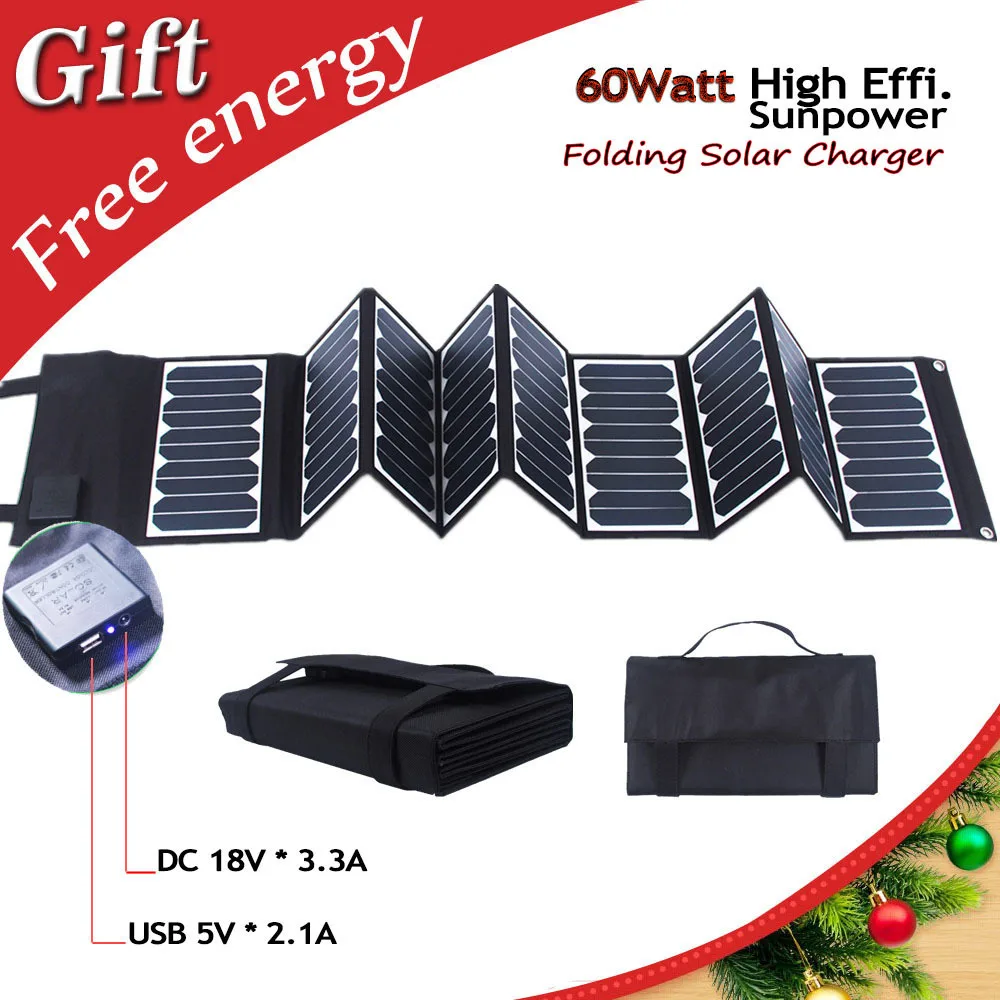 High Efficiency 23.5 60W Sunpower folding solar panel portable solar