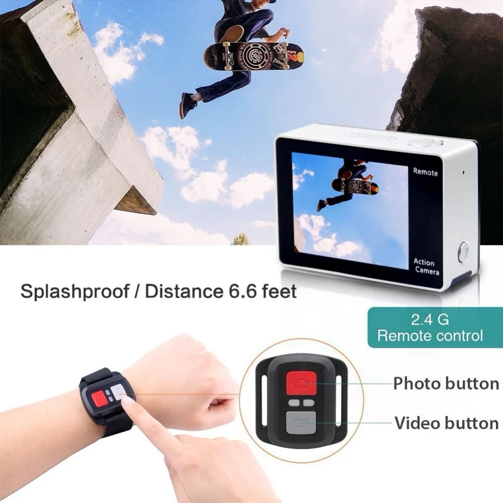 Экшн камера Eken H6s Wi Fi 4k 30fps Ultra HD с чипом Ambarella A12 Водонепроницаемая мини для GoPro 30 м