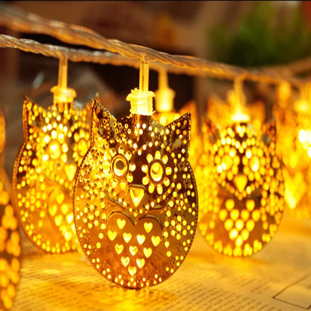 outdoor owl string lights