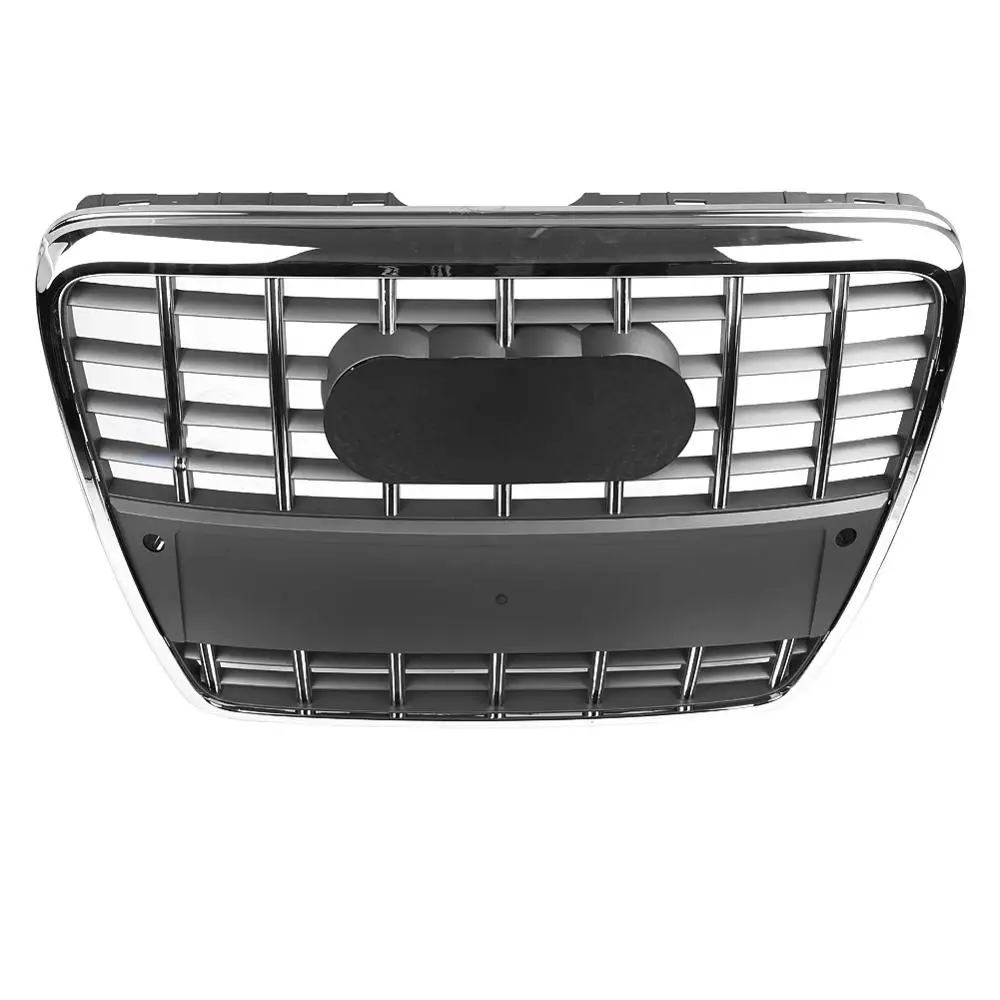 

For S6 Style ABS Front Bumper Mesh Hood Grill Grille Chrome Gray for Audi A6 C6 S6 4F SFG 2005 2006 2007 2008 2009 2010 2011