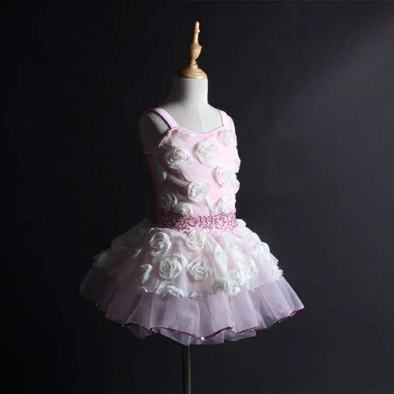 

Flower Rose princess dress Princess Ballet Tutu Dance Dress Girl Pink Swan Lake Dance Costume Ballerina Dress Dancewear For Kids