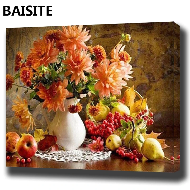

BAISITE DIY Framed Oil Painting By Numbers Landscape Pictures Canvas Painting For Living Room Wall Art Home Decor H521