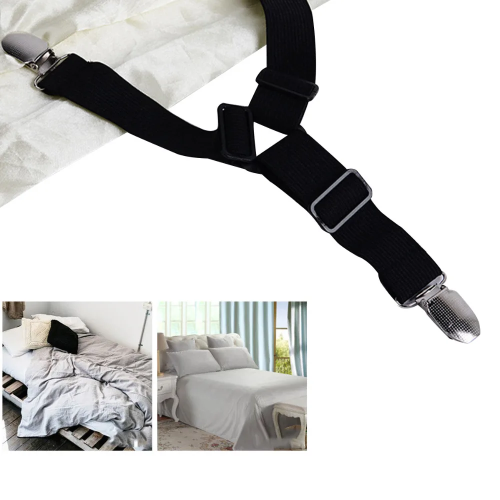 

Useful 4X Triangle Bed Mattress Sheet Straps Clips Grippers Fasteners Suspender