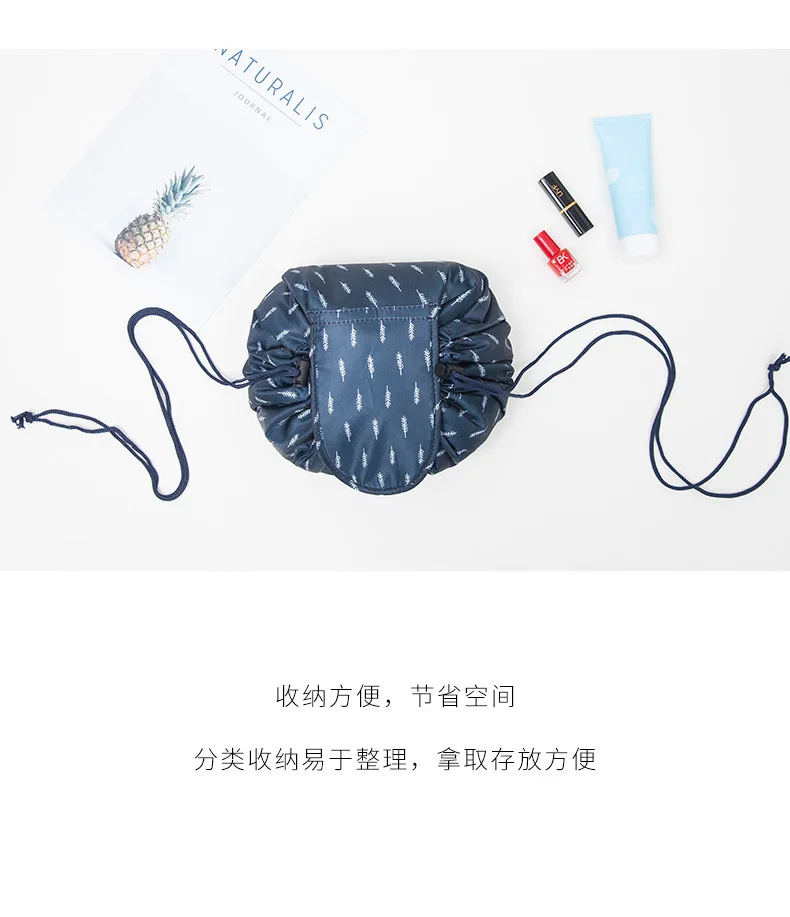ZYJ Foldable Drawstring Travel Cosmetic Pouch Bags Portable Shoulder Makeup Storage Toiletry Beauty Case Organizer Bag Handbag (23)