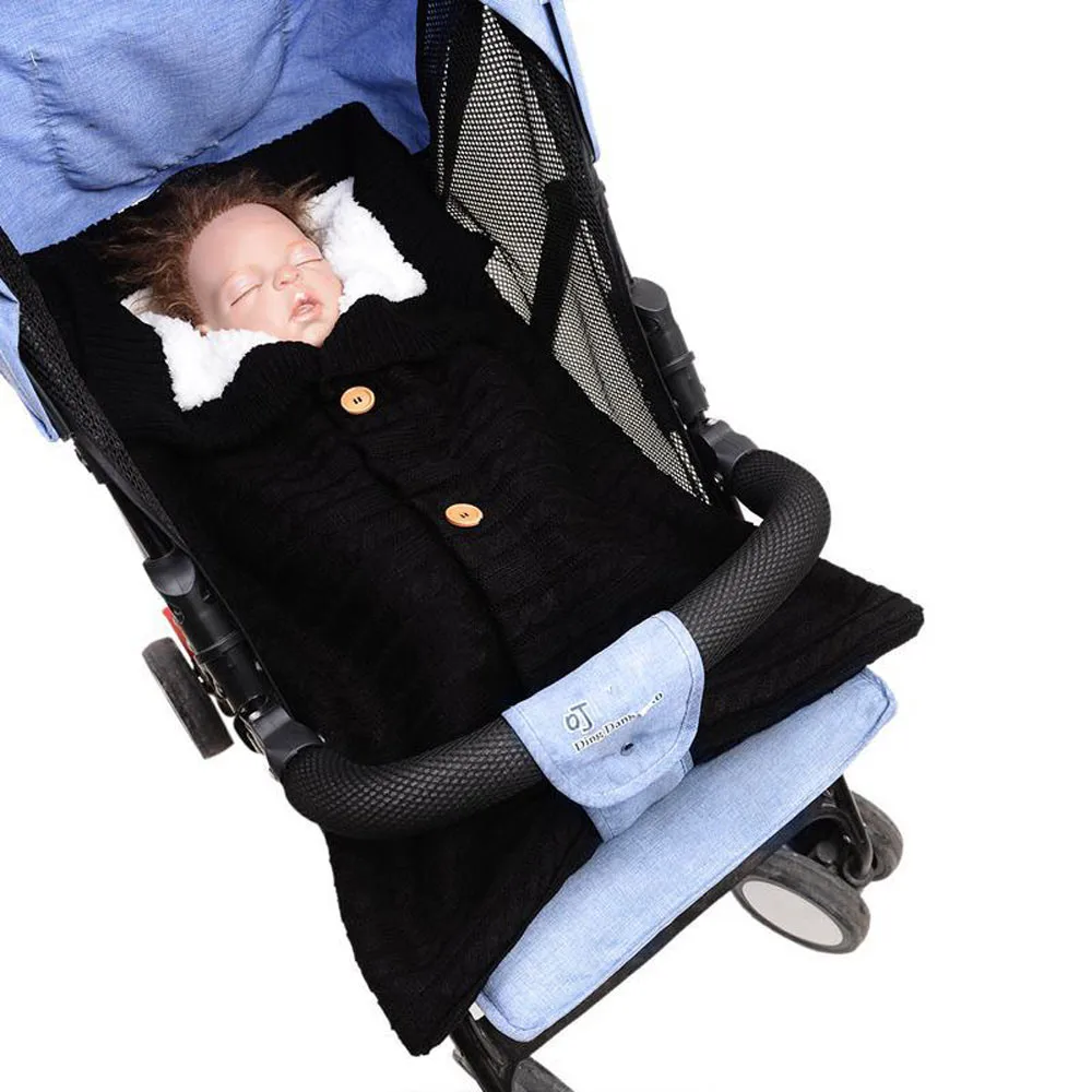 Одеяло для новорожденных; вязаное крючком зимнее теплое Пеленальное Одеяло; спальный мешок; аксессуары для детской коляски; Прямая поставка