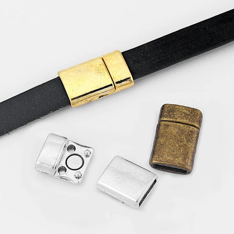 

5pcs Flat Magnetic Clasp For 10*2mm Flat Leather Cords Bracelet Necklace Jewelry Making Jewelry Making Accessories