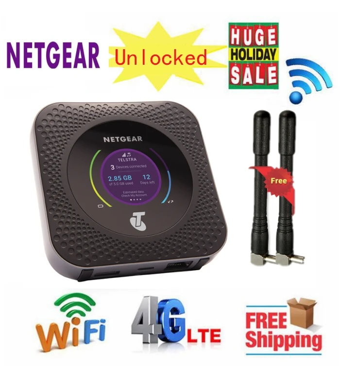 

Unlocked NEW Netgear Nighthawk M1 MR1100 CAT16 4GX Gigabit LTE Mobile Router WiFi Hotspot Router With Antenna