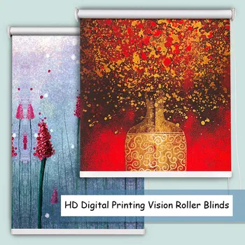 

HD Digital Printing Vision Decorative Painting Curtains for Study Room Bedroom Roller Blinds DIY Roller Shades Customized Size