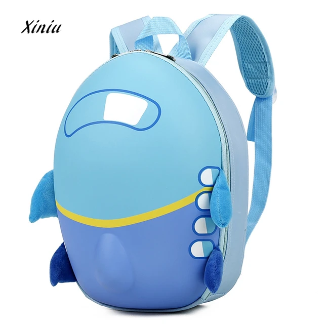 Cute Baby Girls Backpack Boys Kids Cute Airplane Cartoon Eggshell