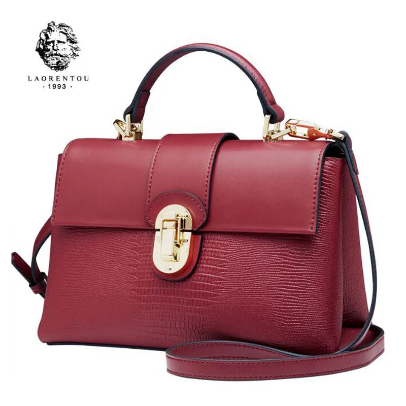 

LAORENTOU bags for women 2018 women leather bag luxury fashion Lizard patt tote women handbags leather shoulder Crossbody bags