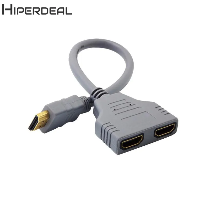 

HIPERDEAL New HDMI 1 to 2 Split Double Signal Adapter Convert Cable for Video TV HDTV 18Feb05 Drop Ship