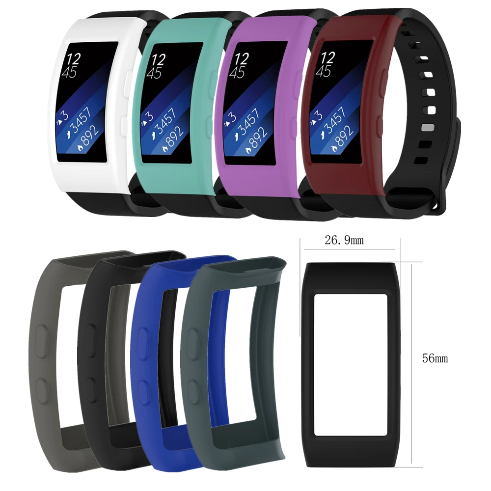 

Silicone Protective Watch Case Cover Shell for Samsung Gear Fit2 SM-R360 Fit2 Pro SM-R365 Smart Fitness Band Smartwatch Cases