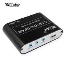 Wiistar 5.1 Audio Decoder SPDIF Coaxial to RCA DTS AC3 Digital to 5.1 Amplifier Analog Converter with USB for DVD player
