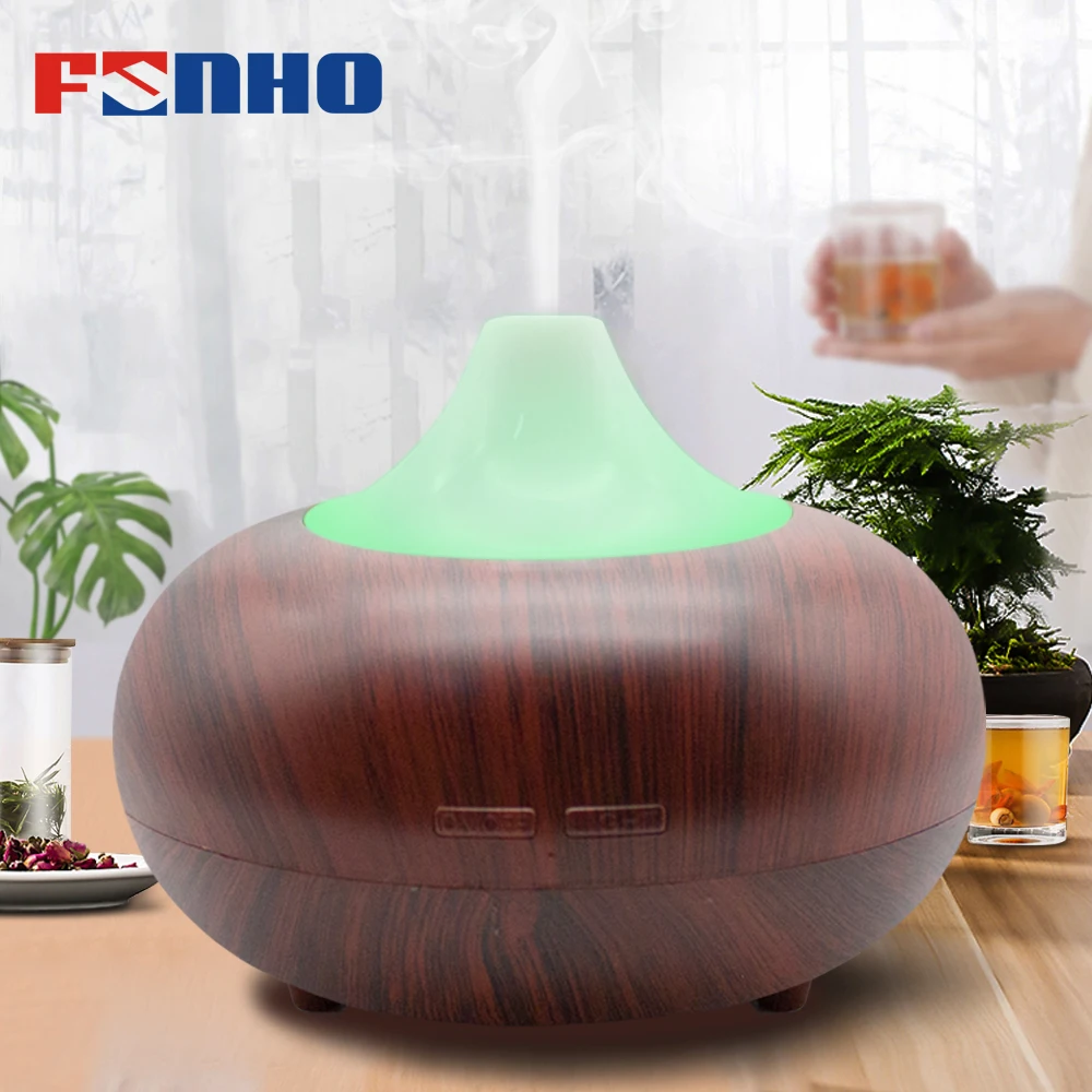 

FUNHO 400ml Aroma Aiffuser Wood Air Humidifier Essential Oil Aromatherapy Humidificador With 7 led light for Home Office