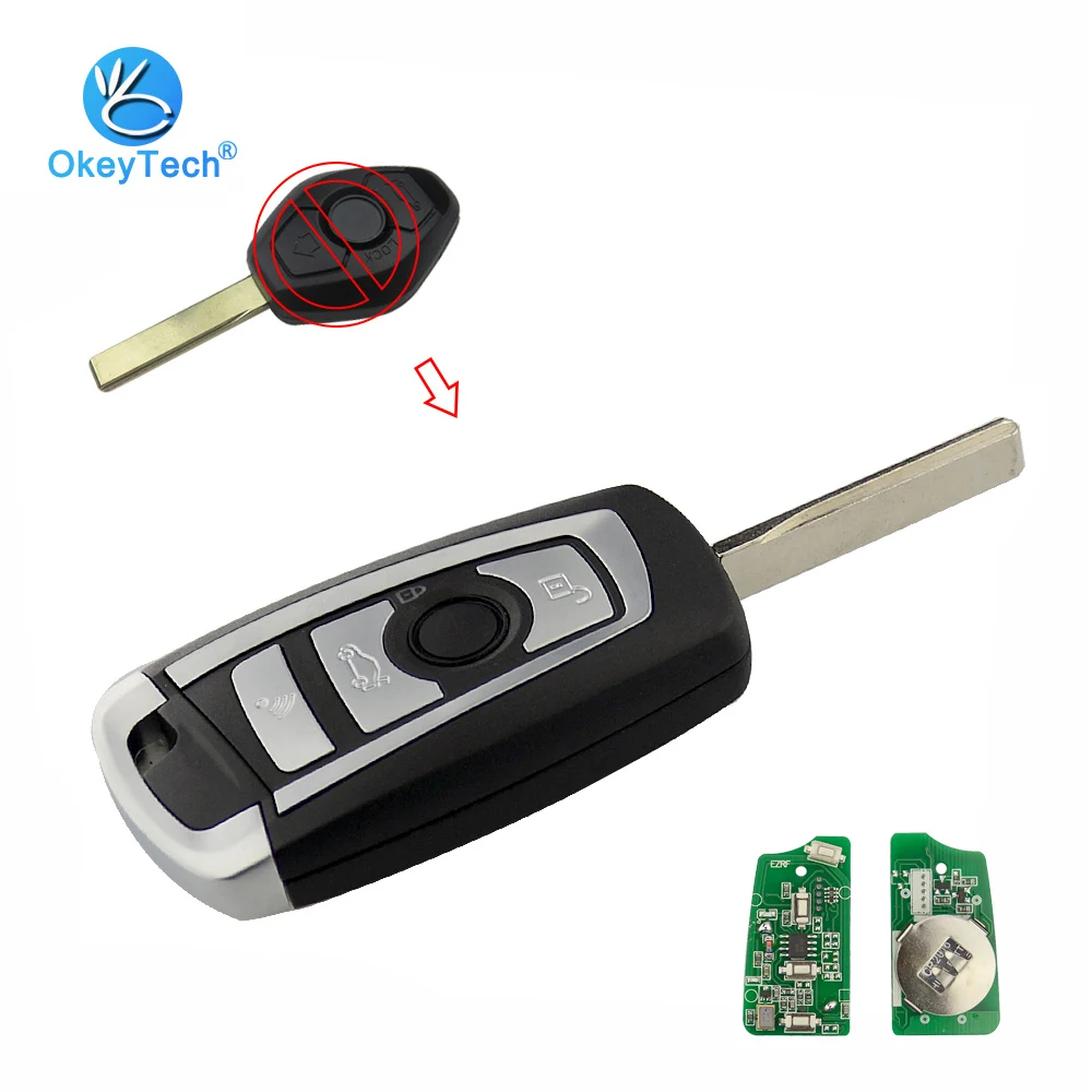 

OkeyTech Modified Flip Folding 315/433Mhz Remote Key HU92 ID44/ID46 Chip for BMW EWS/CAS2 1 3 5 7 X3 X5 E38 E39 M5 E39 E46 Z3 Z4
