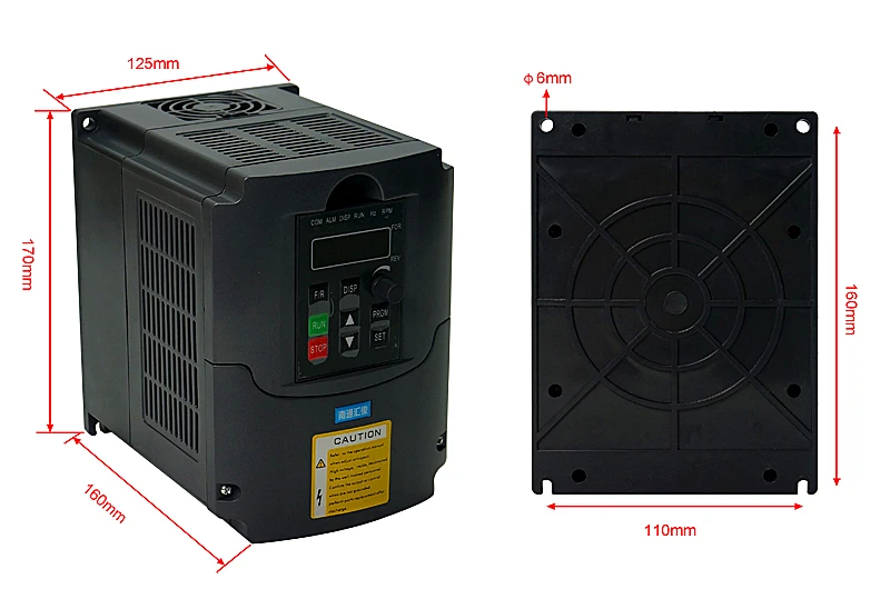 2.2KW черный Частотный преобразователь VFD 1.5KW шпинделя переменной частоты для ЧПУ фрезерно-гравировальный станок