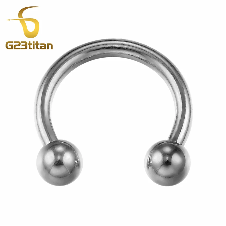 

G23titan Silver Horseshoe Rings for Body Piercing 18 Gauge Circular Barbells Nose Septum Ear Helix Piercing Piercing Jewelry