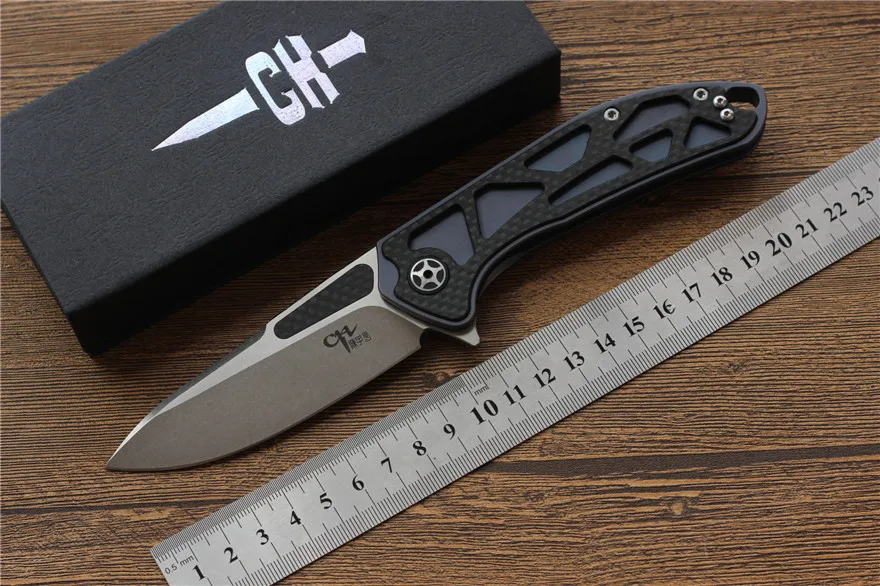 

New CH Customized version CH3509 Tactical folding knife D2 Blade Titanium handle camping hunt EDC tools pocket Survival Knives