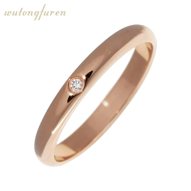 

New fine version of the glossy non-fading ring couple models Cheap Korean version of the titanium steel rose gold tail ring