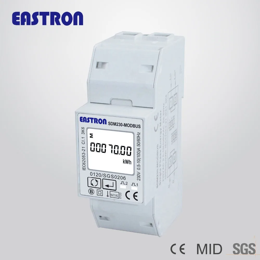 SDM230 Modbus 110V non MID 0,25~ 5(100) A 110 V, однофазный киловатт-час счетчик энергии, с Modbus RTU