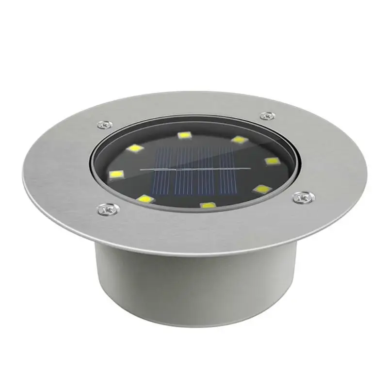 8LED Solar IP65 Underground Light Outdoor Waterproof Garden Pathway Buried Lamp Path Spot Recessed Inground Landscape Lighting