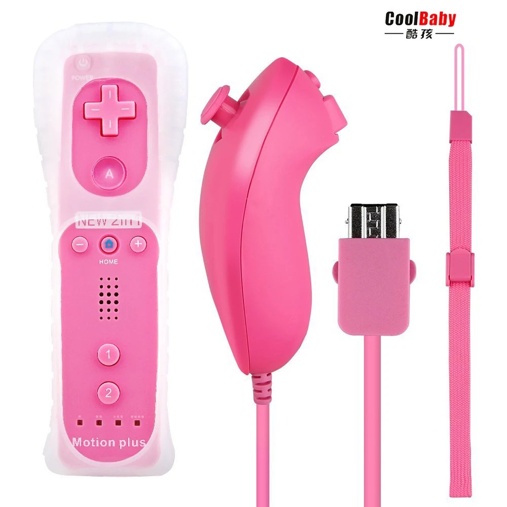 Telecomando Wireless 2 In 1 + Controllo Nunchuk Per Nintend Wii Built-In Motion Plus Wii U Gamepad Joystick + Custodia In Silicone