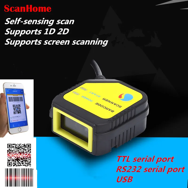 Koop Nieuwe wired Scan Module QR Scan Hoofd Module Vaste Scan Engine USB Seriële TTL ondersteuning scannen screen1D 2D code