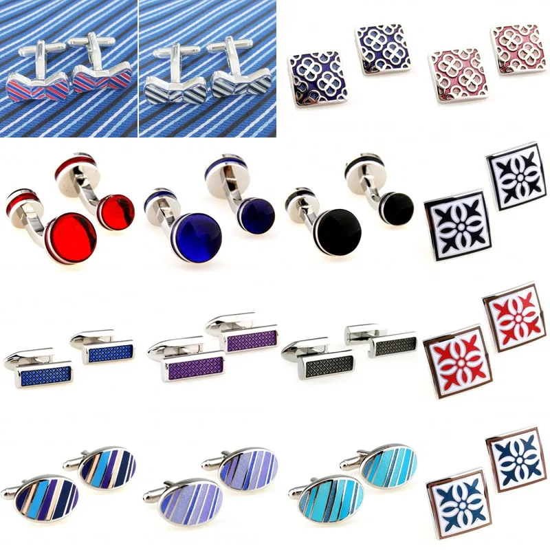 

Fashion Enamelled Paint Cufflink Cuff Link 1 Pair Free Shipping Big Promotion