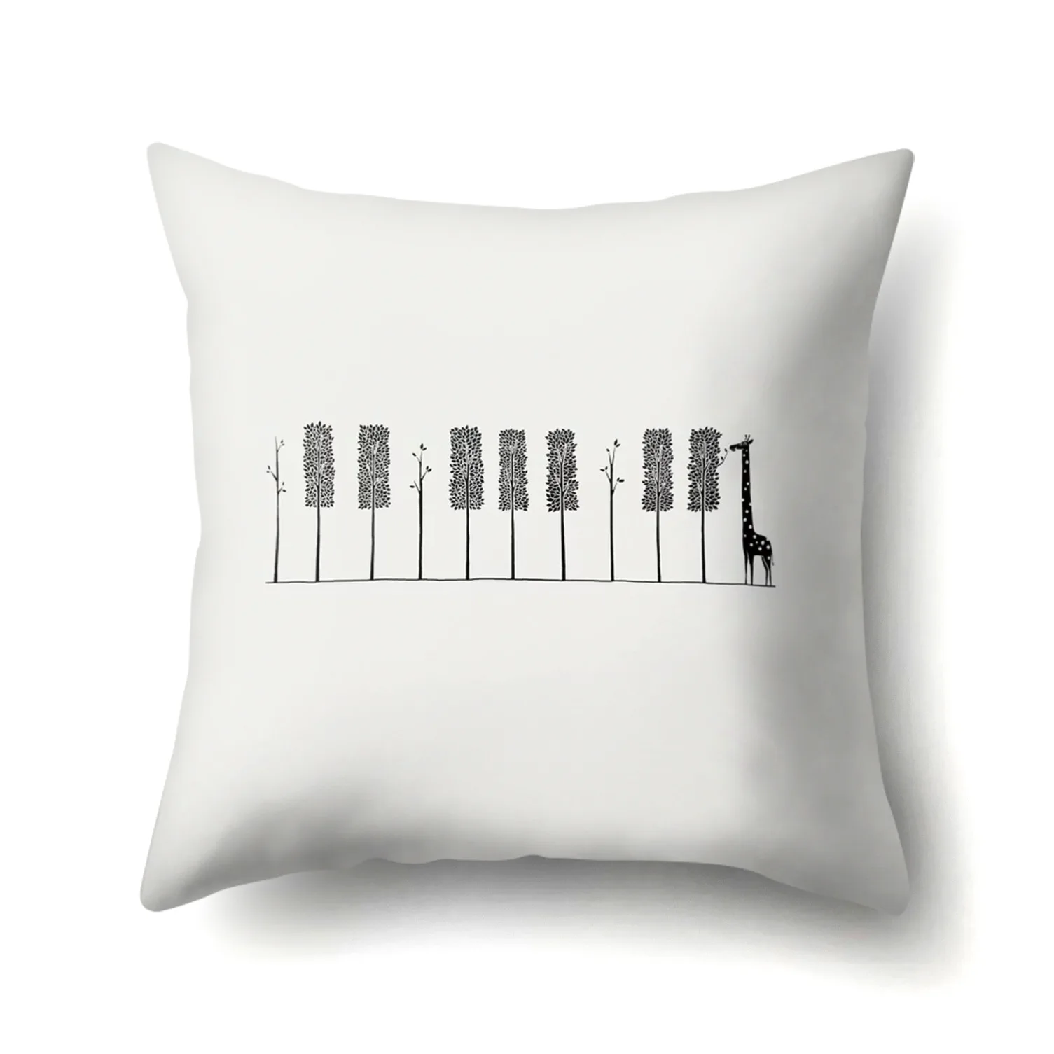 Creative Polyester Cushion Cover Cute Animal Decorative White Pillowcase for Living Room Sofa Bedroom Home Decor Lovely Covers