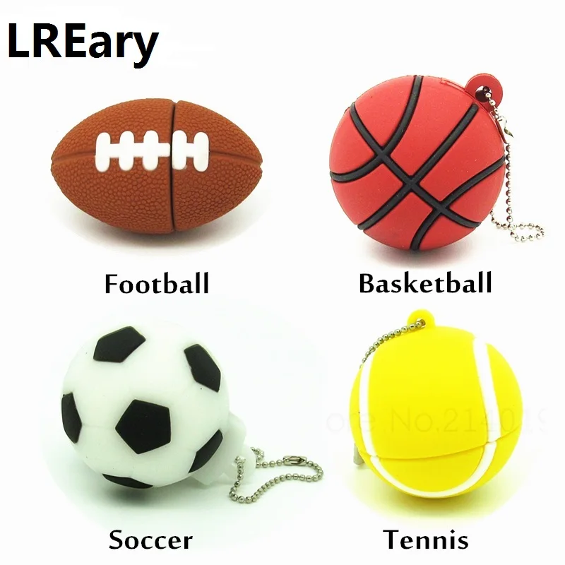 

cartoon football basketball tennis usb flash drive silicone sports ball pendrive storage device Pen drive 4g 8g 16g 32g U disk