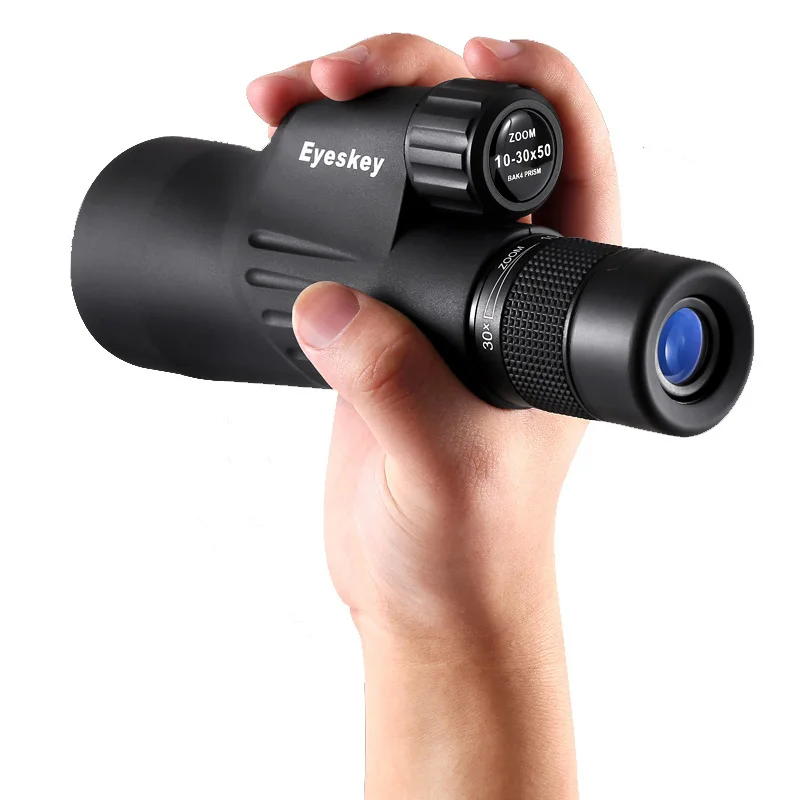 Ceny Eyeskey Zoom monokularowy 10 30x50 Bak4 Prism potężny teleskop monokularowy wodoodporny towar myśliwski na kemping ze statywem