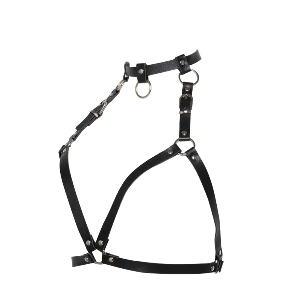 Female Sexy Strap Bra Harness Elastic PU Cupless Cage Belt Bra Chest Bandage Adjustable S-XL Erotic Underwear Lingerie for Women (6)