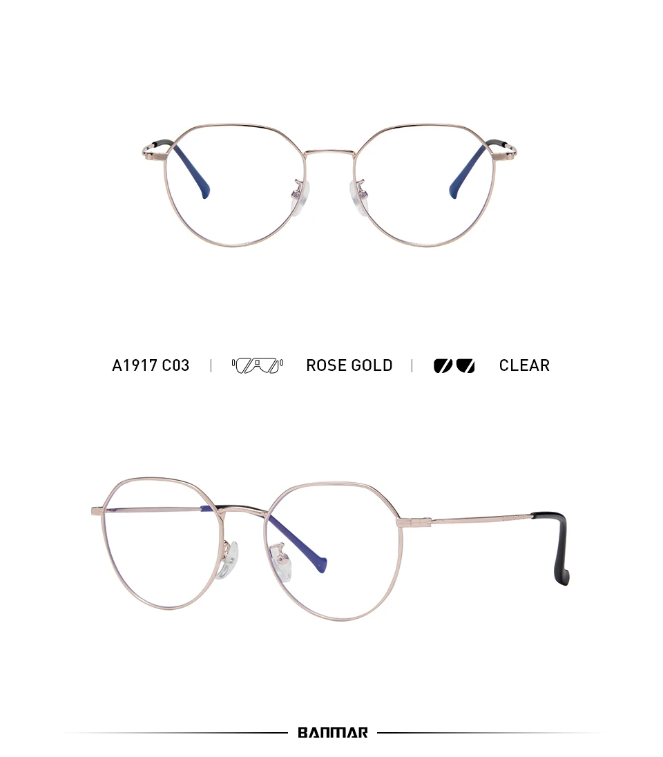 BANMAR, женские очки, оправа для мужчин, анти-голубые легкие очки, оправа, винтажные круглые прозрачные линзы, оптические очки, оправа A1917
