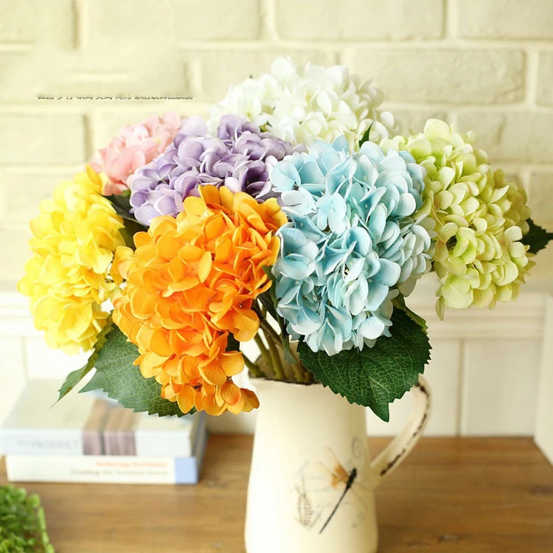 Branches Artificial Cherry Blossoms 5pcs 16cm Silk Flower Ball Artificial Hydrangea Hanging Kissing For Wedding Party Decoration Round Decorative